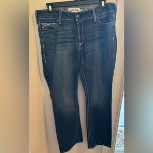 Ariat Jeans Women's 34R Mid Rise Bootcut Denim Medium Wash Stretch 36x27 Cowgirl